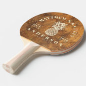 Cutting Block Tropical Pineapple Wedding Crest 卓球ラケット (正面アングル)