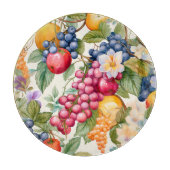 CUTTING BOARD - Covered in Colorful Fruit - Round カッティングボード (正面)