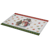 Cutting Board Small Snowman and Christmas Cookies カッティングボード (角)