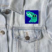 CuttleのスカットルLulu緑のCuttlefishのバッジ 缶バッジ (インサイチュ)