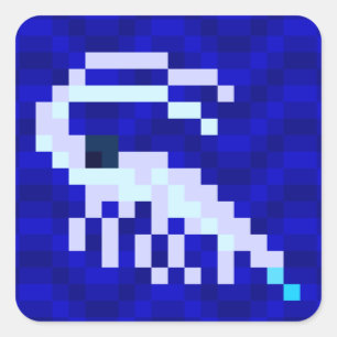 Cuttle Scuttleピクセルアートのエビのステッカーシート スクエアシール