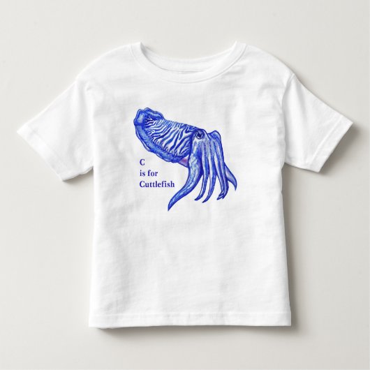 Cuttlefishのアートワークのベビーおよび子供のTシャツ トドラーTシャツ (正面)