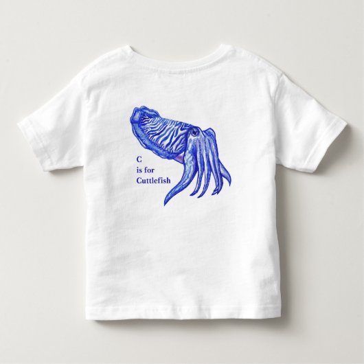 Cuttlefishのアートワークのベビーおよび子供のTシャツ トドラーTシャツ (裏面)