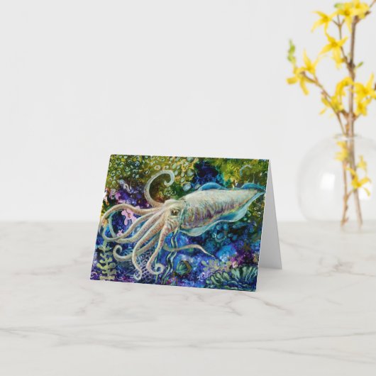 "Cuttlefish漂流"の挨拶状 カード (黄色い花)