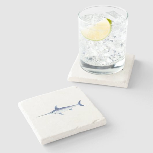 Cuttyhunkの島のメカジキの飲み物のコースター ストーンコースター (横)