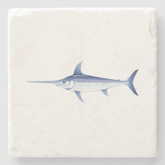 Cuttyhunkの島のメカジキの飲み物のコースター ストーンコースター (正面)