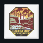 Cuyahoga Valley National Park Ohio Vintage Emblem マグネット<br><div class="desc">Cuyahoga Valley vector artwork design. The park lies along the Cuyahoga River between the Ohio cities of Cleveland and Akron.</div>