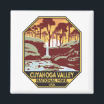 Cuyahoga Valley National Park Ohio Vintage Emblem マグネット<br><div class="desc">Cuyahoga Valley vector artwork design. The park lies along the Cuyahoga River between the Ohio cities of Cleveland and Akron.</div>