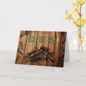 Cuz/従兄弟、木材および工具の誕生日 カード (黄色い花)