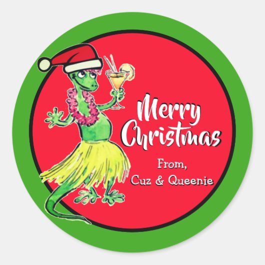 Cuz & Queenieステッカークリスマスラベルズホリデー ラウンドシール (正面)