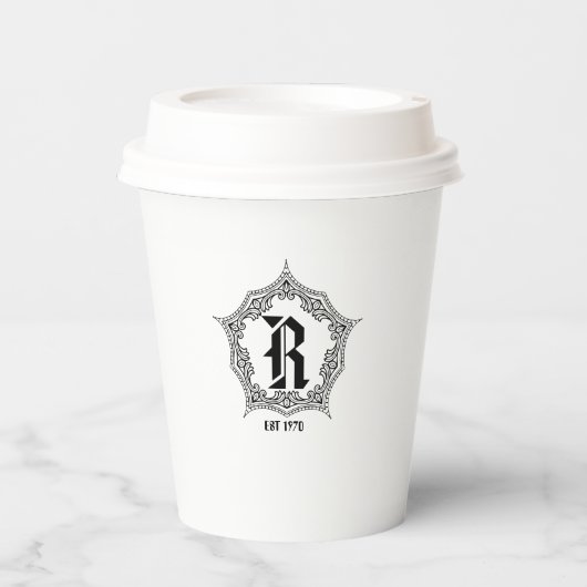 Cuztomizable ClassicFrameヴィンテージダイナーレストラン 紙コップ (正面)