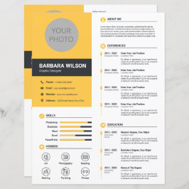 CVモダン、レジューム+文字(テンプレート)