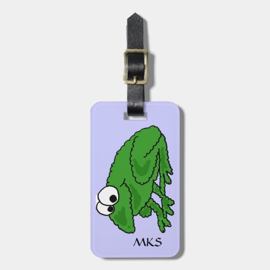 CV-おもしろいなカエルの荷物のラベル ラゲッジタグ (正面縦)