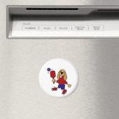 CV – コッカースパニエル犬遊のピックボール漫画 マグネット (インサイチュ (食洗機))