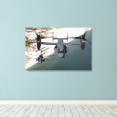 CV-22オスプレイとMH-53が低く舗装 キャンバスプリント (インサイチュ (ウッドフロア))