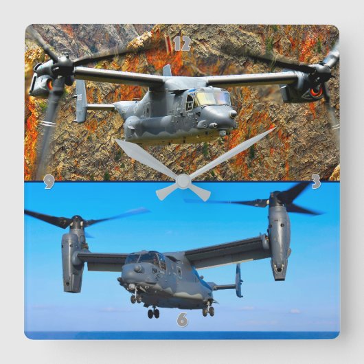 CV-22オスプレイ スクエア壁時計 (正面)