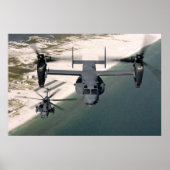 CV-22 OspreyおよびMH-53低航空機を舗装 ポスター (正面)
