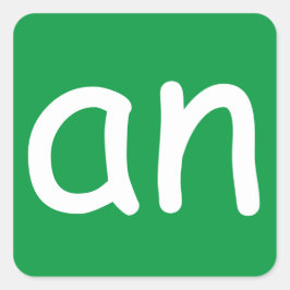 CVC単語'-an'ステッカー スクエアシール