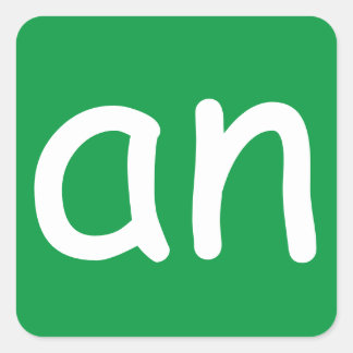 CVC単語'-an'ステッカー スクエアシール