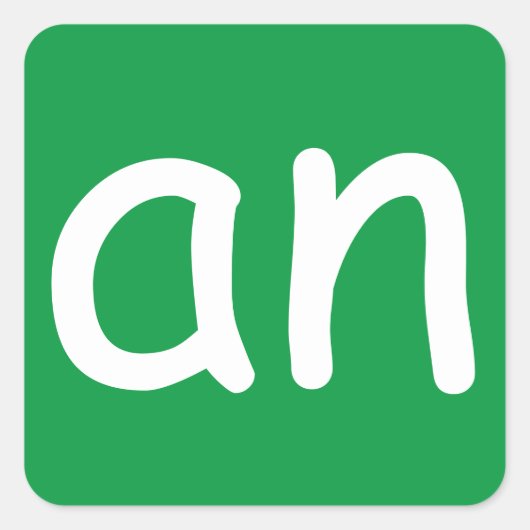 CVC単語'-an'ステッカー スクエアシール (正面)