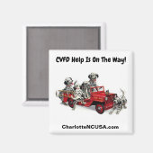 CVFD救済は途中だ!ダルメーションズ消防士 マグネット (正面/裏面)