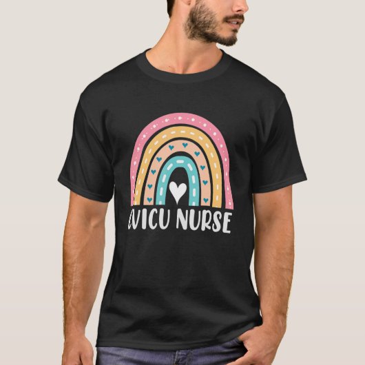 CVICUナースかわいい虹の心臓血管集中 Tシャツ (正面)