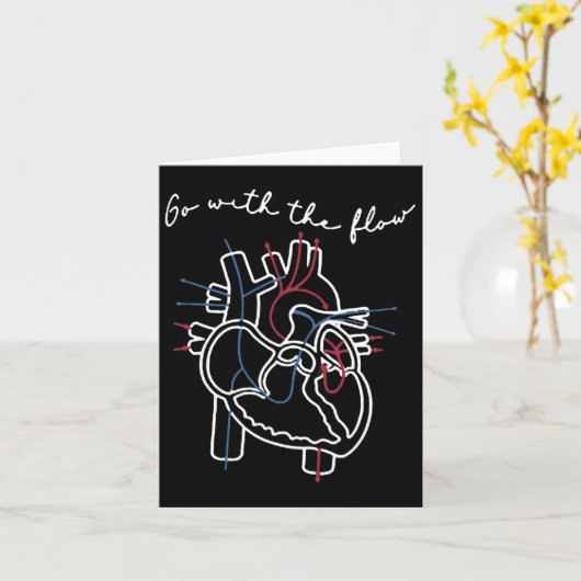 Cvicu心臓ナース解剖学的心臓学ヒトハート カード (黄色い花)