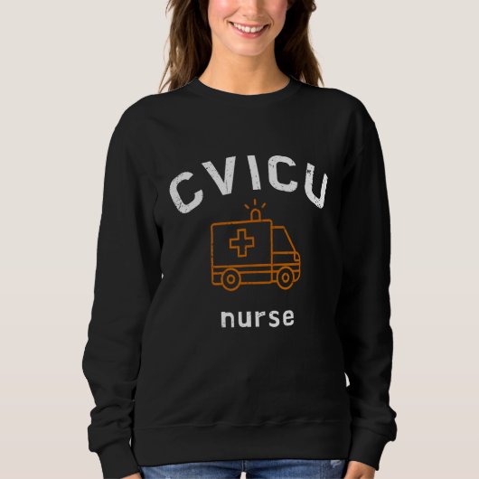 CVICU Nurse Work School  Team Squad  Women 4 スウェットシャツ (正面)