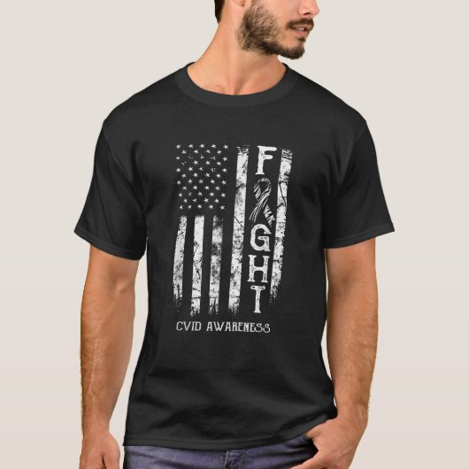 CVID戦士アメリカ国旗Tシャツ Tシャツ (正面)