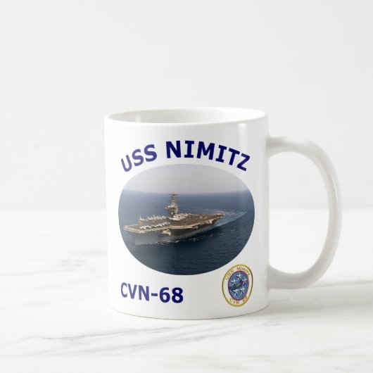 CVN 68 Nimitzの写真のマグ コーヒーマグカップ (右)