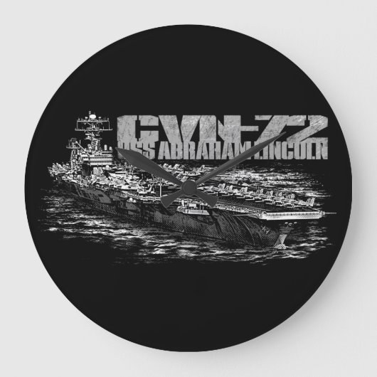 CVN-72エイブラハム・リンカーンの円形の(大きい)柱時計 ラージ壁時計 (正面)