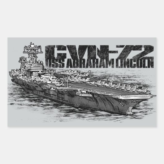 CVN-72 Abraham Lincoln Rectangleステッカー 長方形シール (正面)