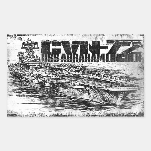CVN-72 Abraham Lincoln Rectangleステッカー 長方形シール (正面)