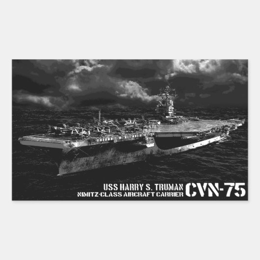 CVN-75 Harry S. Truman Rectangleステッカー 長方形シール (正面)