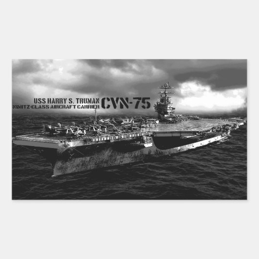 CVN-75 Harry S. Truman Rectangleステッカー 長方形シール (正面)