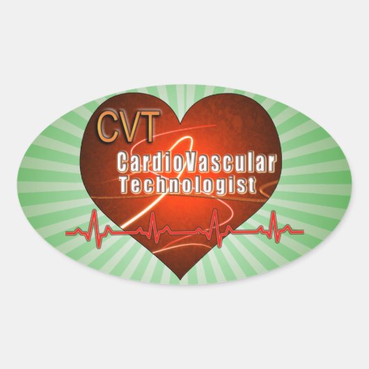 CVTのハートのロゴの心血管の科学技術者 楕円形シール (正面)