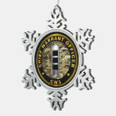 CW3 CW3 CW Warant Officer スノーフレークピューターオーナメント (右)