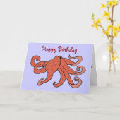 CW-ハッピーバースデーのタコカード カード (黄色い花)
