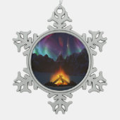 Cwmオーロラクリスマスオーナメント スノーフレークピューターオーナメント (正面)