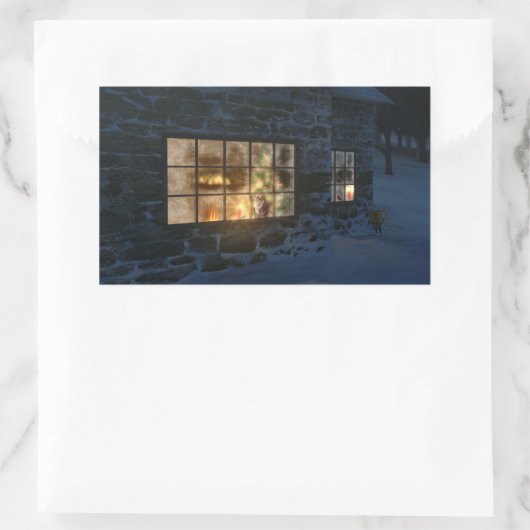 Cwmクリスマスギフトラベル 長方形シール (バッグ)