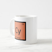 Cy - チャツネコンディメント化学周期表 コーヒーマグカップ (正面左)