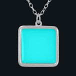 Cyan シルバープレートネックレス<br><div class="desc">Cyan. Solid Color Tone. HEX CODE #00FFFF,  R:0,  G:255,  B:255 Like a Gift. Sweet Souvenir or Creative Present. 🎁 👍 😍 😊 ✨</div>