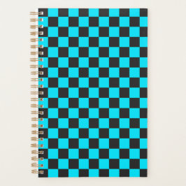 Cyan and charcoal checkerboard pattern プランナー手帳