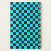Cyan and charcoal checkerboard pattern プランナー手帳 (裏面)