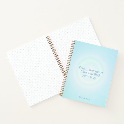 Cyan Blue Aura Message Notebook ノートブック (内部)