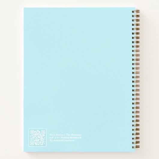 Cyan Blue Aura Message Notebook ノートブック (裏面)