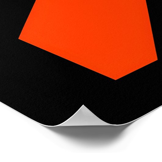 Cyan Circle with Orange Diagonal Bauhaus Design ポスター (角)