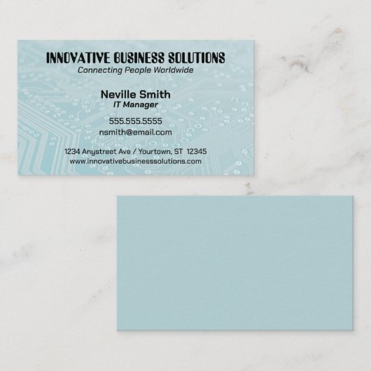 Cyan Circuit Board Tech Computers IT 名刺 (正面/裏面)