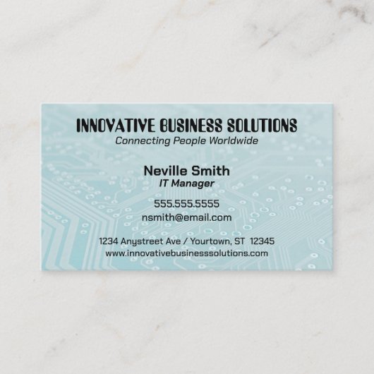 Cyan Circuit Board Tech Computers IT 名刺 (正面)