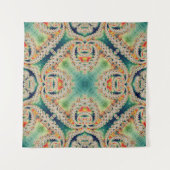 Cyan Fractal | Psychedelic Art Tapestry タペストリー (正面)